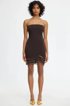 Acler - CARBROOK MINI DRESS (DARK COFFEE)