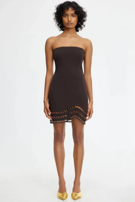 Acler - CARBROOK MINI DRESS (DARK COFFEE)
