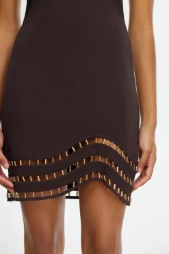 Acler - CARBROOK MINI DRESS (DARK COFFEE)