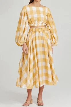 Acler - Sutherland Skirt (Canary Check)