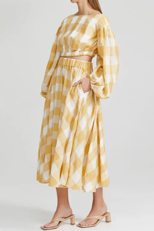 Acler - Sutherland Skirt (Canary Check)