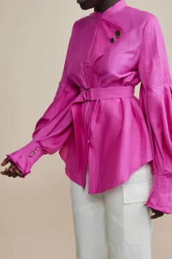 Acler - Wheatland Shirt (Flamingo) FINAL SALE