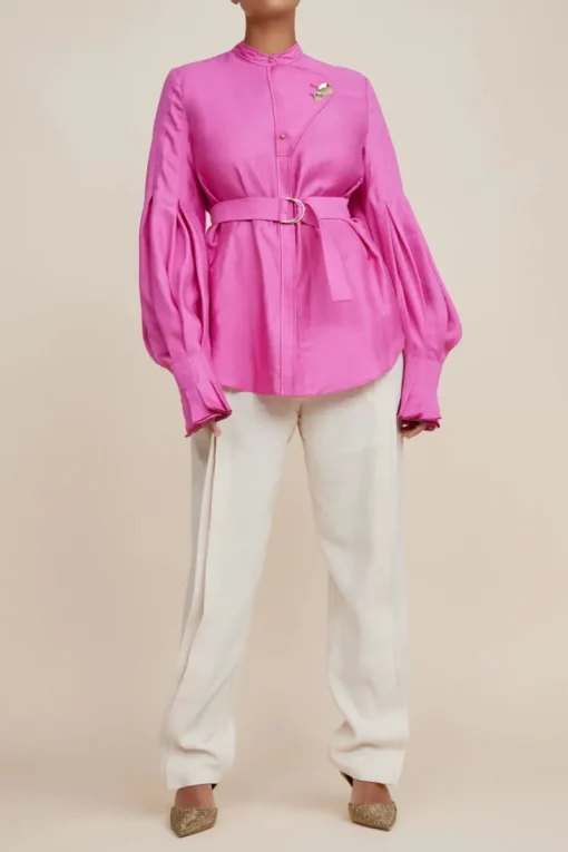Acler - Wheatland Shirt (Flamingo) FINAL SALE