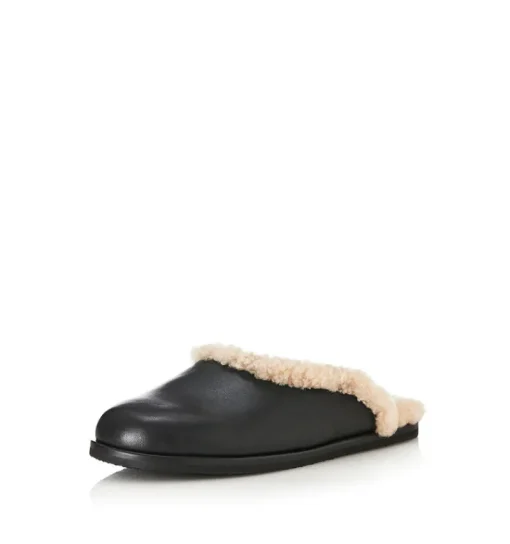 Women Alias Mae - FERRIS SLIDE (BLACK SHEARLING)