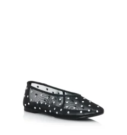 Women Alias Mae - PIPER MESH BALLET FLAT (BLACK - SILVER DIAMANTE)