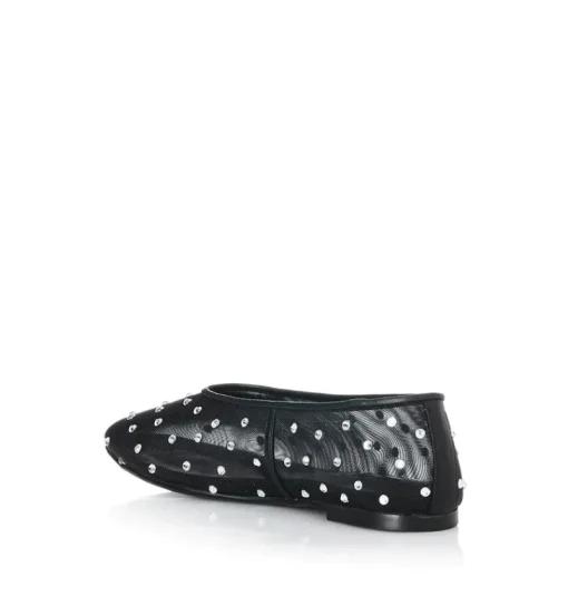 Women Alias Mae - PIPER MESH BALLET FLAT (BLACK - SILVER DIAMANTE)