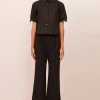Women APARTMENT CLOTHING - ANAIS CROCHET BACK SHIRT (BLACK)