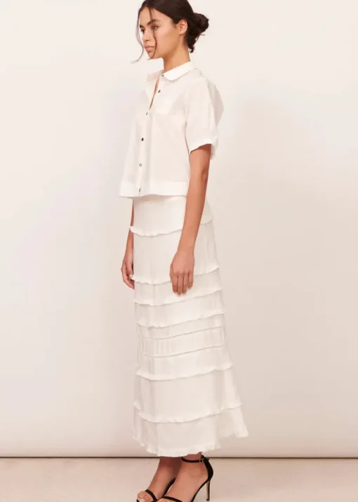 Women APARTMENT CLOTHING - ANAIS CROCHET BACK SHIRT (WHITE)