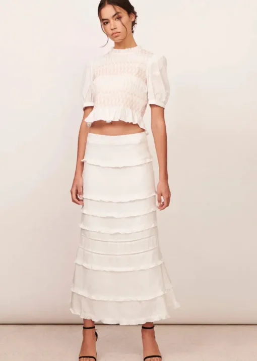 APARTMENT CLOTHING - LISETTE SMOCKED TOP (WHITE)