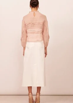 APARTMENT CLOTHING - THEA DENIM SKIRT (IVORY)