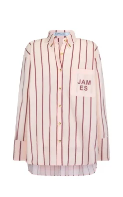 Araminta James - ALPINE COTTON STRIPE SHIRT (LIGHT BLUSH) PRE-ORDER