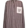 Araminta James - ALPINE COTTON STRIPE SHIRT (RED WINE) PRE-ORDER