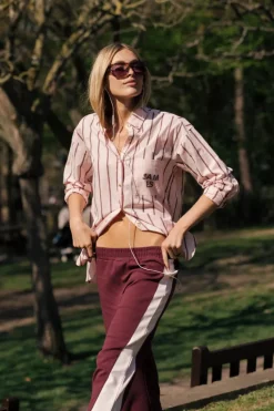 Araminta James - ALPINE COTTON STRIPE SHIRT (LIGHT BLUSH) PRE-ORDER