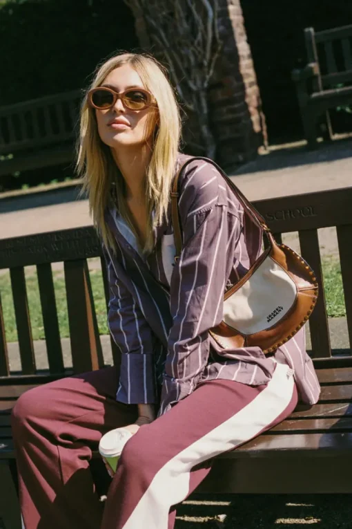Araminta James - ALPINE COTTON STRIPE SHIRT (RED WINE) PRE-ORDER
