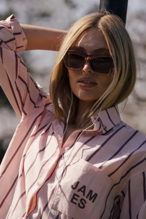Araminta James - ALPINE COTTON STRIPE SHIRT (LIGHT BLUSH) PRE-ORDER
