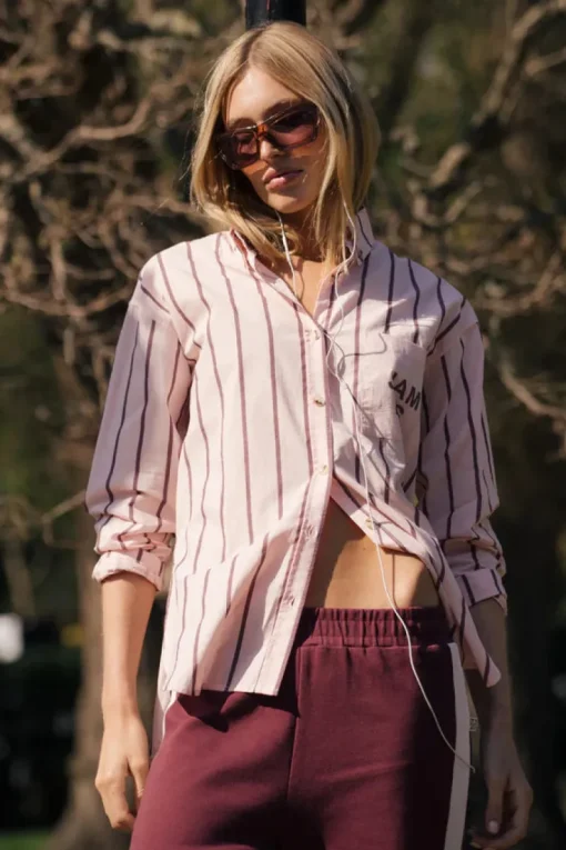 Araminta James - ALPINE COTTON STRIPE SHIRT (LIGHT BLUSH) PRE-ORDER