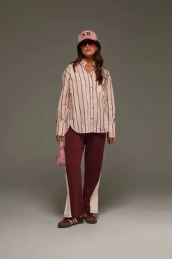 Araminta James - ALPINE COTTON STRIPE SHIRT (LIGHT BLUSH) PRE-ORDER