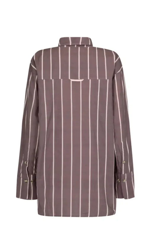 Araminta James - ALPINE COTTON STRIPE SHIRT (RED WINE) PRE-ORDER