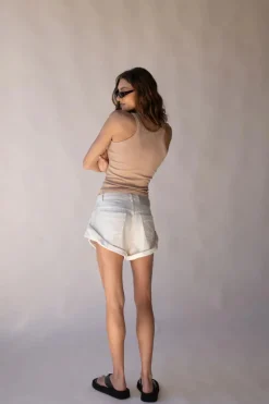 Araminta James - GOLDIE DENIM SHORT (CREAM)