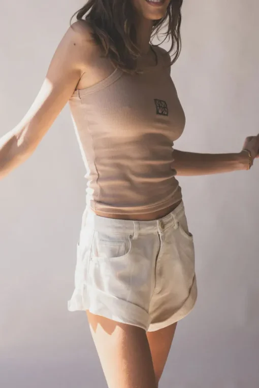 Araminta James - GOLDIE DENIM SHORT (CREAM)