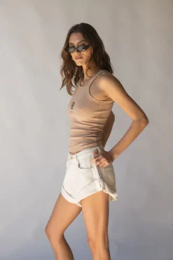 Araminta James - GOLDIE DENIM SHORT (CREAM)