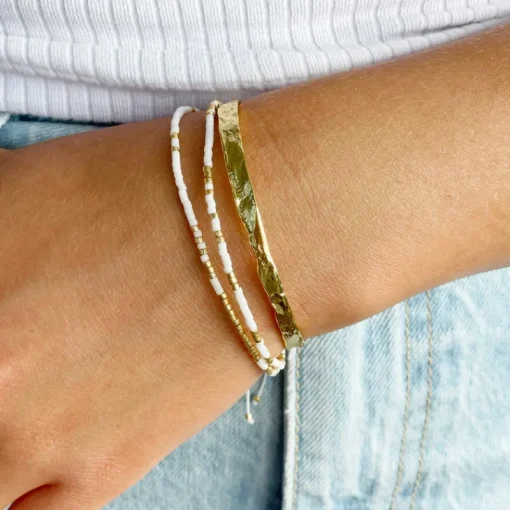 Women arm S OF EVE - Helios Gold Cuff Bracelet