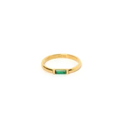 Women Arms Of Eve - MAYA GOLD STACKING RING (EMERALD)