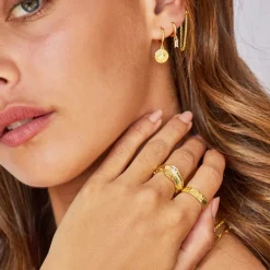 Women Arms Of Eve - PROTECTIVE EYE GOLD HOOP HUGGIES