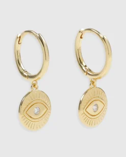 Women Arms Of Eve - PROTECTIVE EYE GOLD HOOP HUGGIES