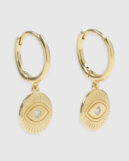 Women Arms Of Eve - PROTECTIVE EYE GOLD HOOP HUGGIES