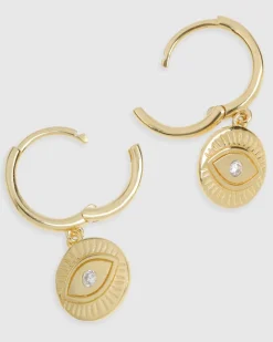 Women Arms Of Eve - PROTECTIVE EYE GOLD HOOP HUGGIES