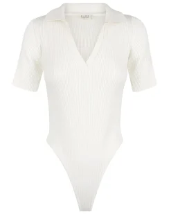 Charlie Holiday BARE BY - The Ribbed Knit Bodysuit (Coconut Milk)