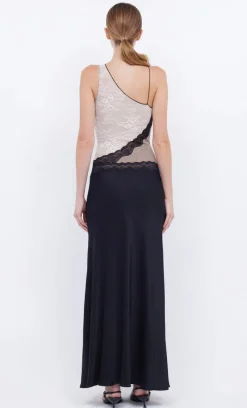 Bec and Bridge BEC + BRDIGE ABRIELLE LACE MAXI DRESS (BLACK/TAUPE/IVORY)