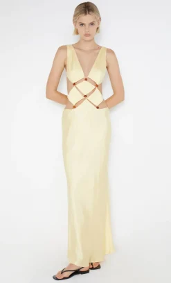 Bec and Bridge BEC + BRIDGE - AGATHE DIAMOND DRESS (BUTTER YELLOW)