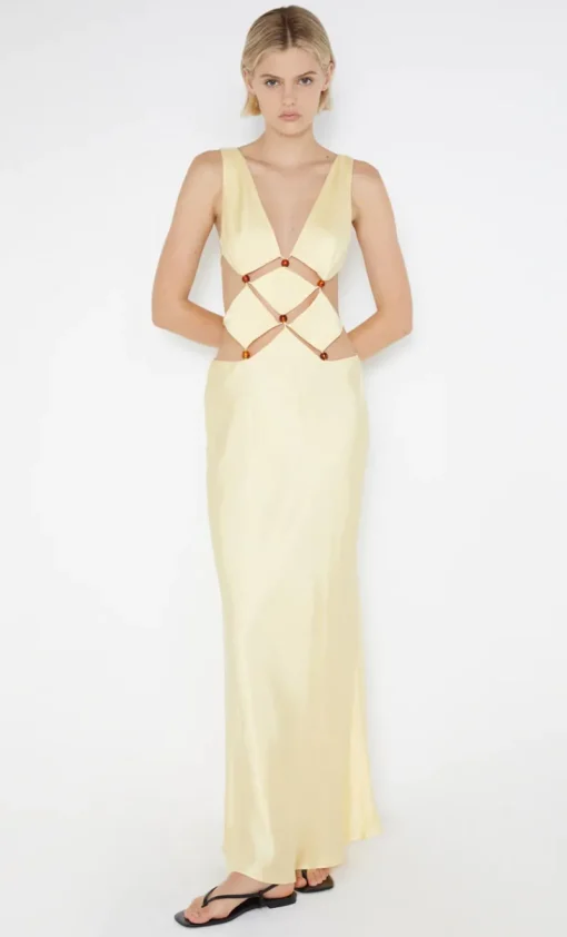 Bec and Bridge BEC + BRIDGE - AGATHE DIAMOND DRESS (BUTTER YELLOW)