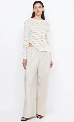 Women Bec and Bridge BEC + BRIDGE - BROOKE LONG SLEEVE ASYM KNIT TOP (IVORY)