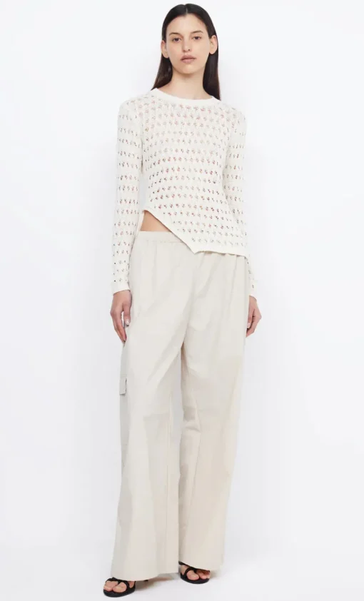 Women Bec and Bridge BEC + BRIDGE - BROOKE LONG SLEEVE ASYM KNIT TOP (IVORY)