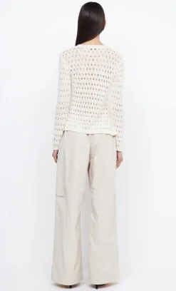 Women Bec and Bridge BEC + BRIDGE - BROOKE LONG SLEEVE ASYM KNIT TOP (IVORY)