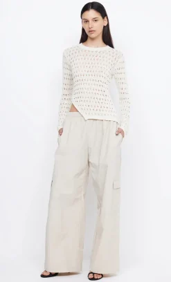Women Bec and Bridge BEC + BRIDGE - BROOKE LONG SLEEVE ASYM KNIT TOP (IVORY)