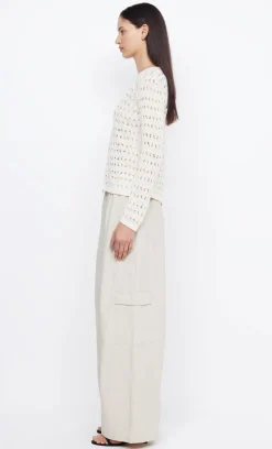 Women Bec and Bridge BEC + BRIDGE - BROOKE LONG SLEEVE ASYM KNIT TOP (IVORY)