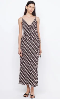 Bec and Bridge BEC + BRIDGE - CHIARA WRAP MAXI DRESS (BASKET WEAVE CHECK) FINAL SALE
