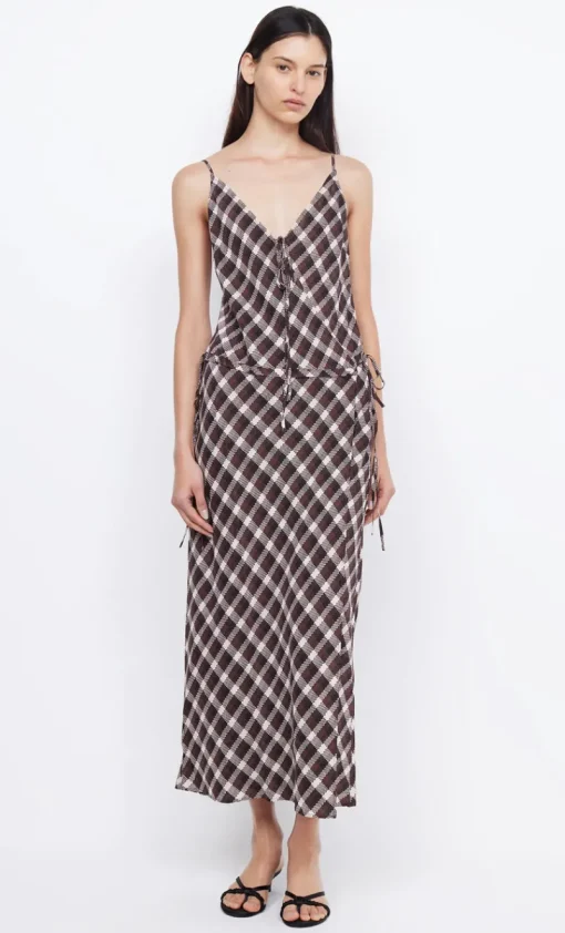 Bec and Bridge BEC + BRIDGE - CHIARA WRAP MAXI DRESS (BASKET WEAVE CHECK) FINAL SALE