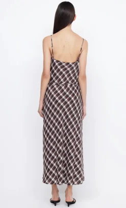 Bec and Bridge BEC + BRIDGE - CHIARA WRAP MAXI DRESS (BASKET WEAVE CHECK) FINAL SALE