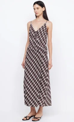 Bec and Bridge BEC + BRIDGE - CHIARA WRAP MAXI DRESS (BASKET WEAVE CHECK) FINAL SALE
