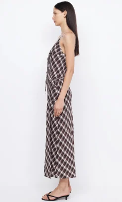 Bec and Bridge BEC + BRIDGE - CHIARA WRAP MAXI DRESS (BASKET WEAVE CHECK) FINAL SALE