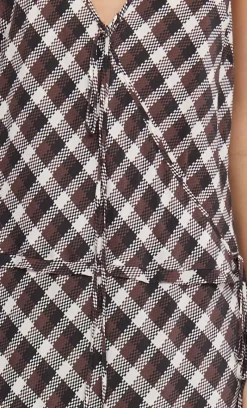 Bec and Bridge BEC + BRIDGE - CHIARA WRAP MAXI DRESS (BASKET WEAVE CHECK) FINAL SALE