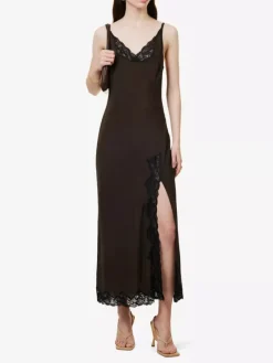 Bec and Bridge BEC + BRIDGE - DEJA VOUS SLIP DRESS (CHOCOLATE / BLACK) FINAL SALE