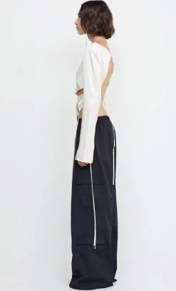 Bec and Bridge BEC + BRIDGE - DIAMOND DAYS LONG SLEEVE CROPPED TOP (Ivory)