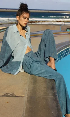 Women Bec and Bridge BEC + BRIDGE - DUSTIN OVERSIZED SHIRT (SPLICED DENIM) FINAL SALE