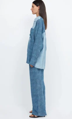 Women Bec and Bridge BEC + BRIDGE - DUSTIN OVERSIZED SHIRT (SPLICED DENIM) FINAL SALE